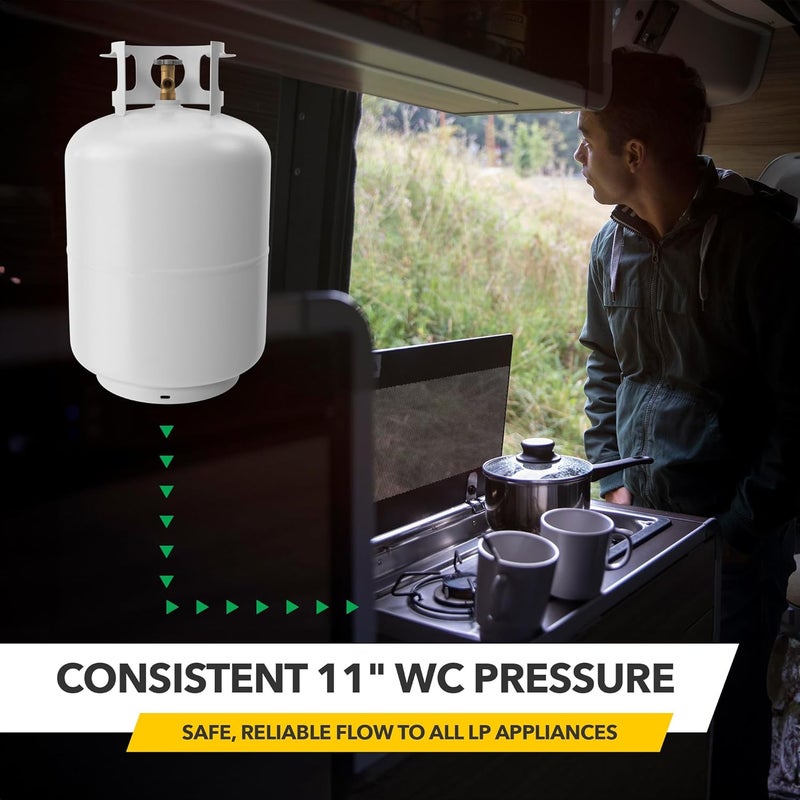 Fairview GR-9984 RV Camper LP Propane 2-Stage Automatic Changeover Regulator – Dual Tank Auto Changeover, 345,000 BTU, 11" WC, 3/8" NPT Outlet, 1/4" Inverted Flare Inlets, 8" x 4" x 3" - Image 5